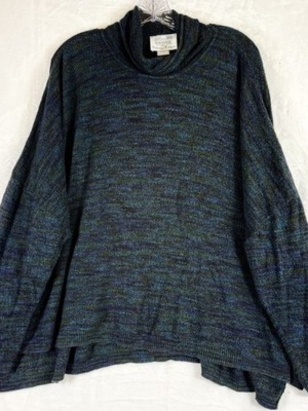Stephanie Schuster Princess Knitwear Sweater 1X Blue Lagenlook 90s Cowl Women